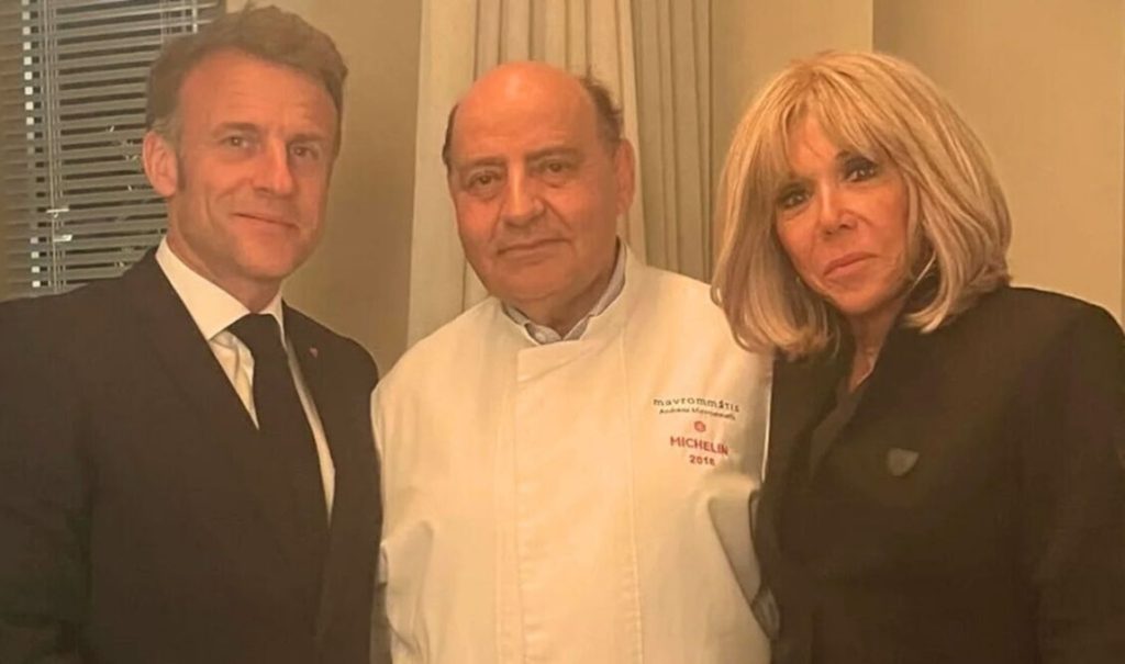 Στο εστιατόριο του γνωστού σεφ Ανδρέα Μαυρομμάτη ο Εμανουέλ Μακρόν με τη σύζυγό του